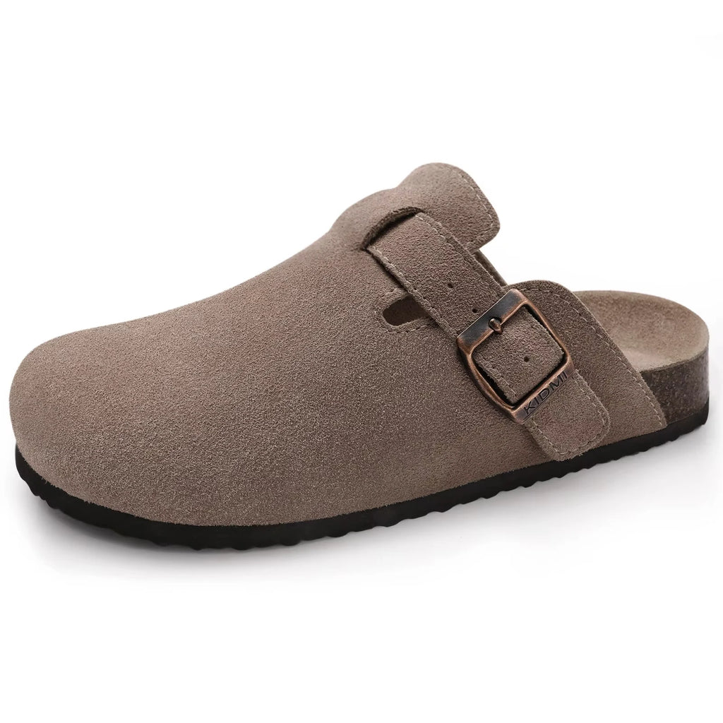 Mules Suède Boucle Métal Semelle Liège Soutien de Voûte | Mixte EU 36-46