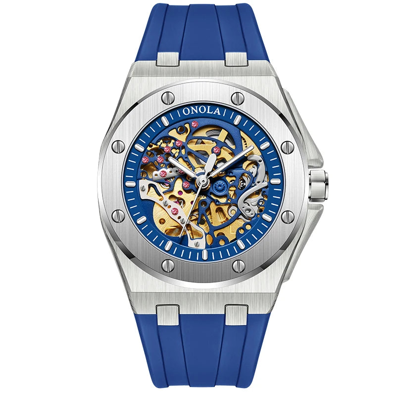 ONOLA Montre Automatique Homme Squelette Sport Silicone Étanche Multicolore – CLEVI Paris