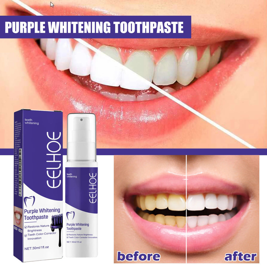 Dentifrice Blanchissant V34 | Correcteur de Couleur Violet & Haleine Fraîche