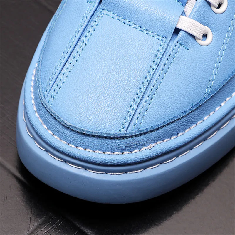 Sneakers Plateforme Homme Daim Brodé – Loafers Casual Respirants