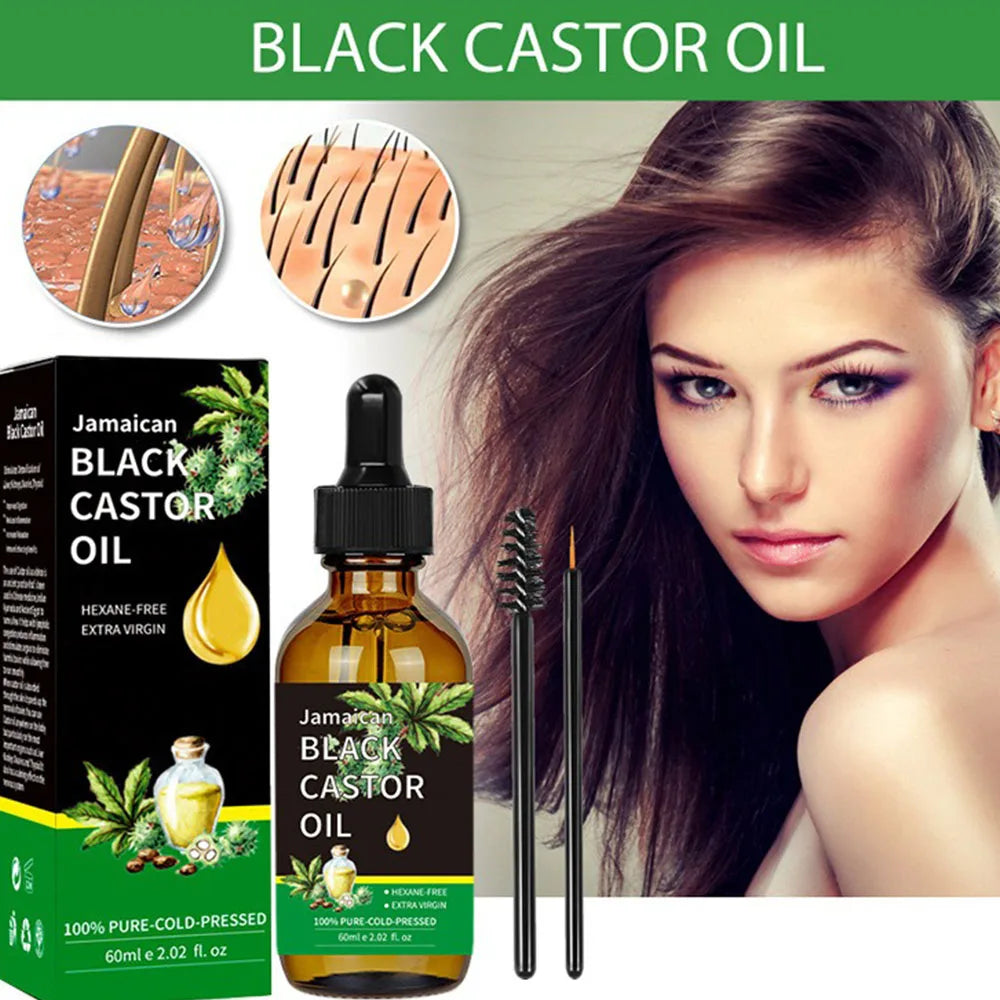 Huile de Ricin Noire Jamaïcaine Bio | Cheveux, Peau & Corps | Fortifiante & Hydratante 60ml – CLEVI Paris