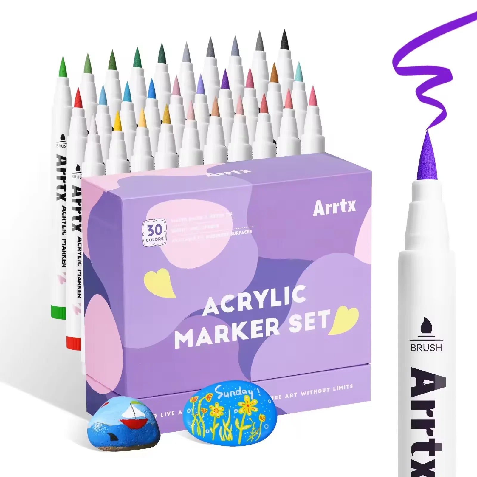 Marqueurs Acryliques Arrtx Pointe Pinceau – 30 à 90 Couleurs, Multi-Surfaces – CLEVI Paris