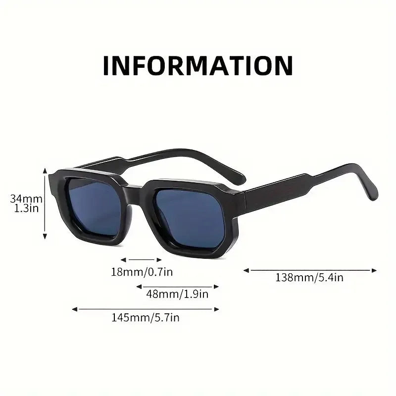 Lunettes de Soleil Rétro Rectangle UV400 – Style Vintage Mixte