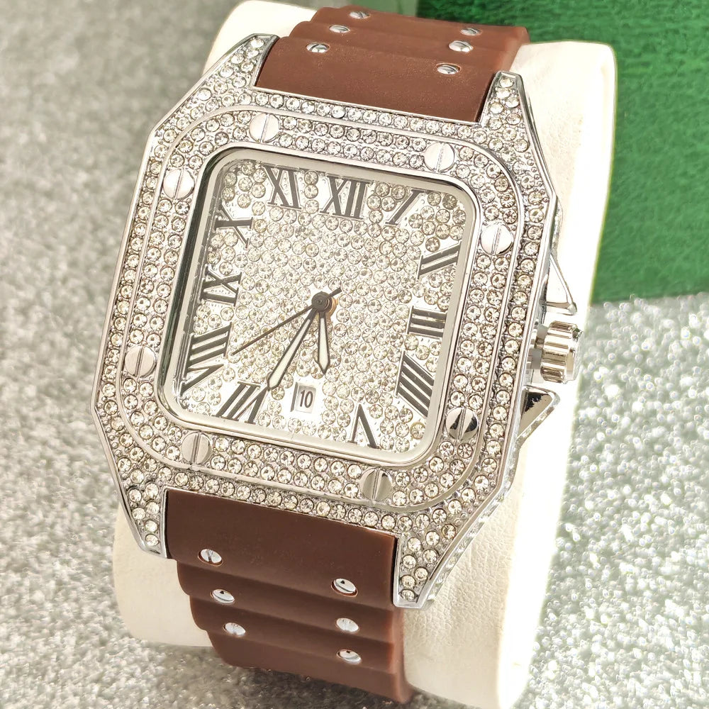 Montre Automatique Homme STARPERISH – Boîtier Carré Luxe, Bracelet Acier