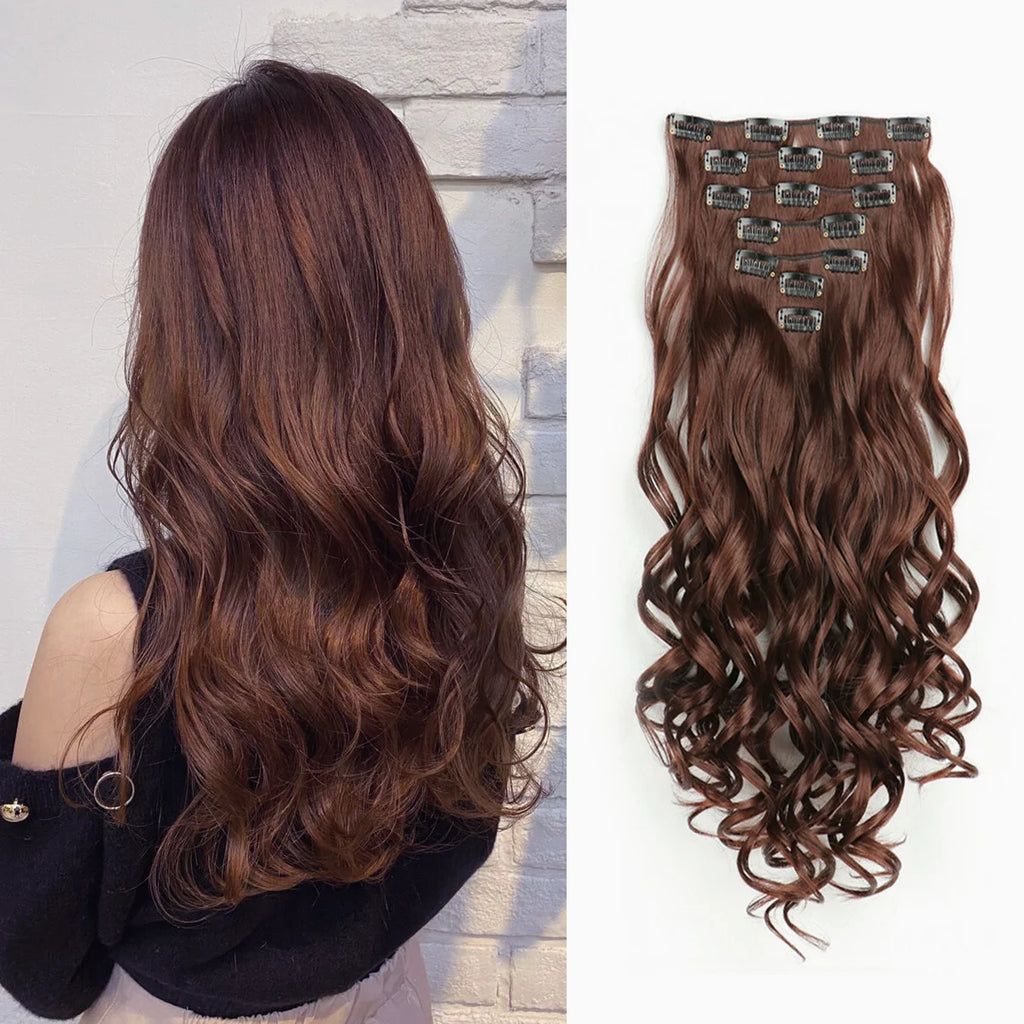 Extensions à clips synthétiques ondulées 22 pouces – CLEVI Paris