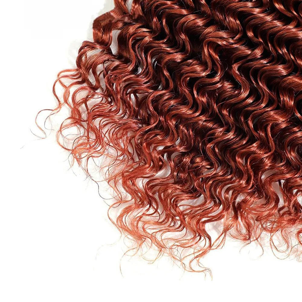 Extensions Deep Wave brun roux, cheveux humains – CLEVI Paris