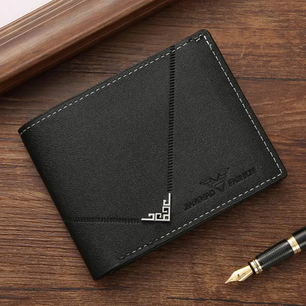 Portefeuille Court Homme Cuir PU Vintage — Slim, Porte-Cartes, Noir, Marron & Café | CLEVI Paris