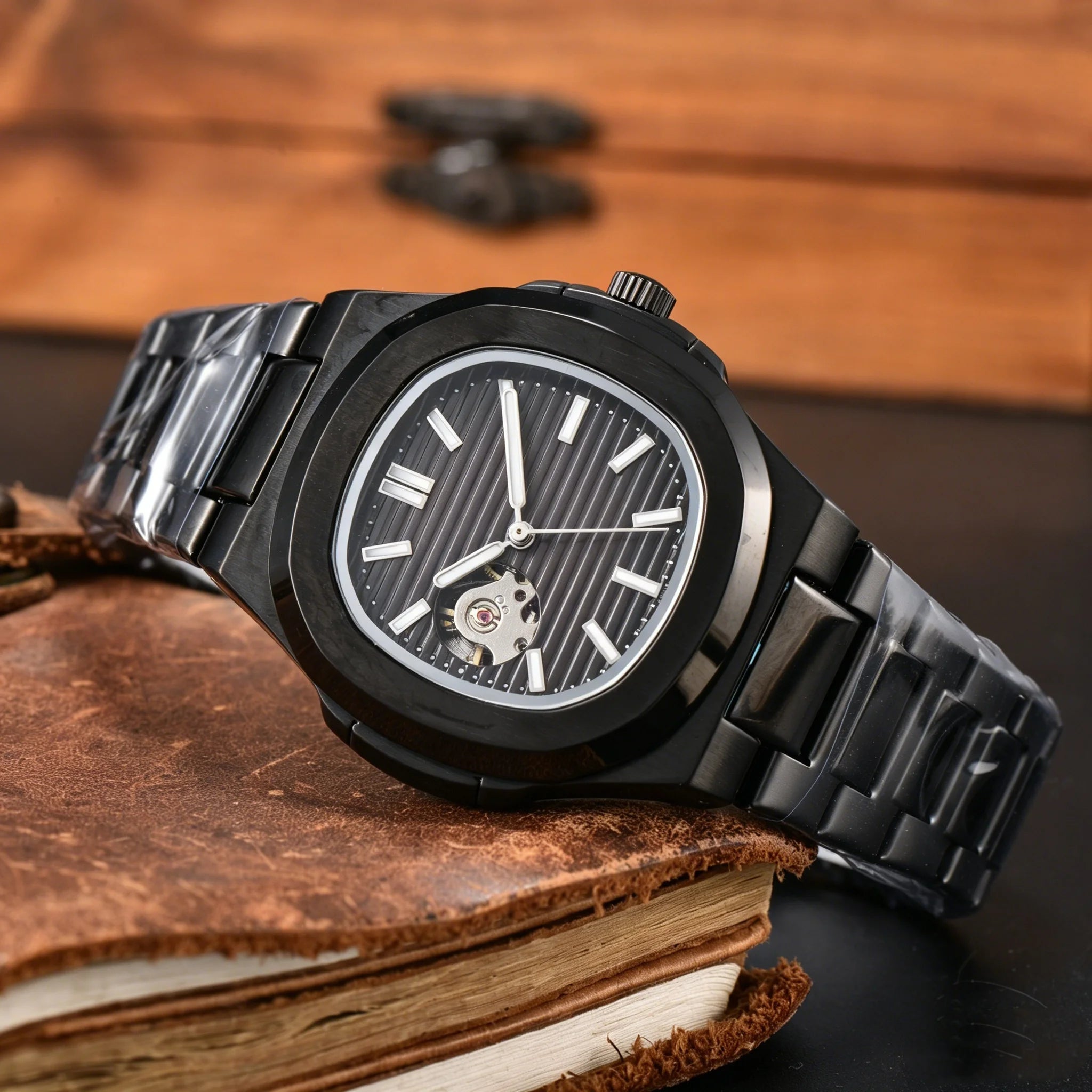 Montre Mécanique Homme Squelette Cadran Ouvert Acier 904L Bracelet Acier – CLEVI Paris