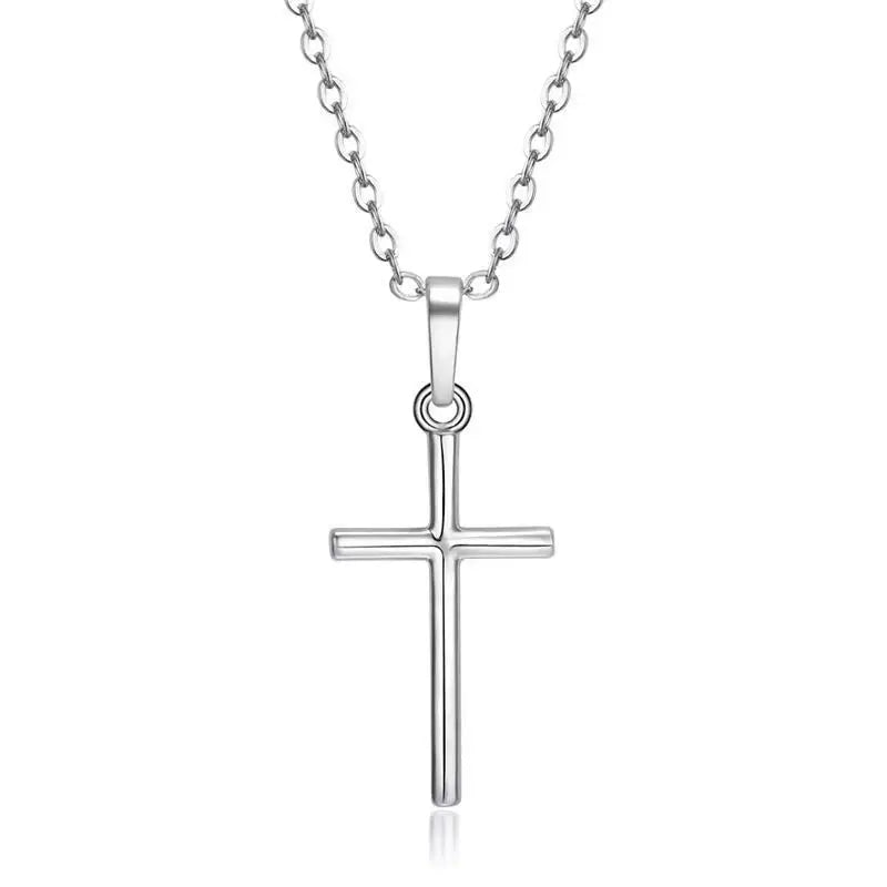 Collier Pendentif Croix Chrétienne — Chaîne 50cm, Argent & Or, Unisexe | CLEVI Paris