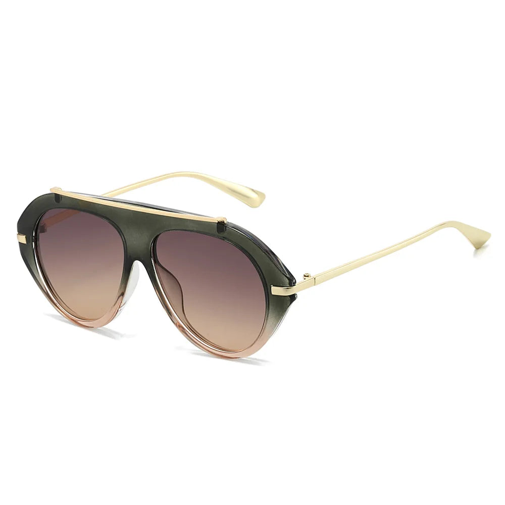 Lunettes de Soleil Oversize Pilot Rétro 70s Monture Métal Dorée UV400 Unisexe – CLEVI Paris