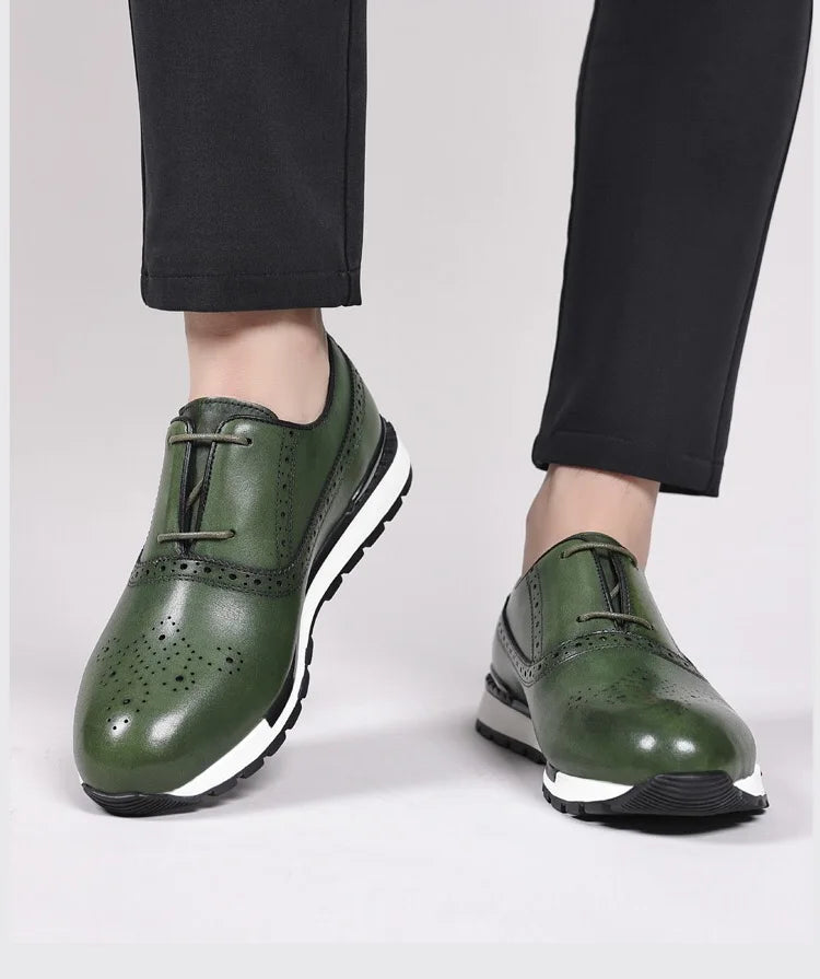 Chaussures Cuir Véritable Homme – Motif Carreaux, Respirant, Imperméable, Tailles 38-47 – CLEVI Paris
