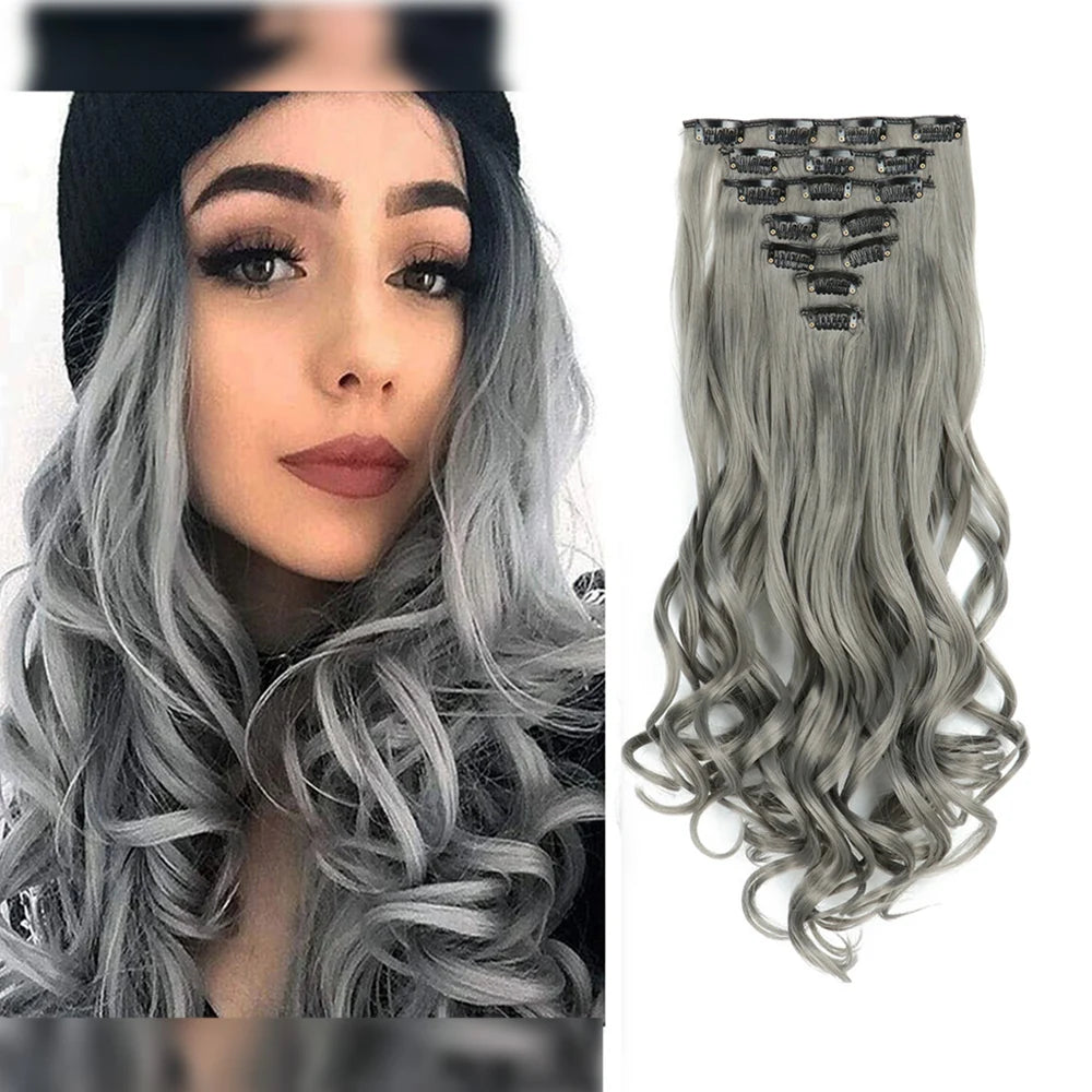Extensions à clips synthétiques ondulées 22 pouces – CLEVI Paris