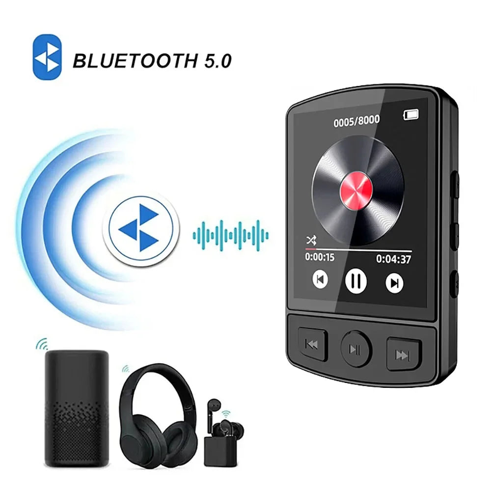 NVPONE Lecteur MP3 Sport Clip Bluetooth 5.0 HiFi Écran 1,8" FM Podomètre – CLEVI Paris