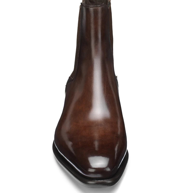 Chelsea Boots Homme Style Britannique Bout Pointu Slip-On | PU Fait Main 2 Coloris