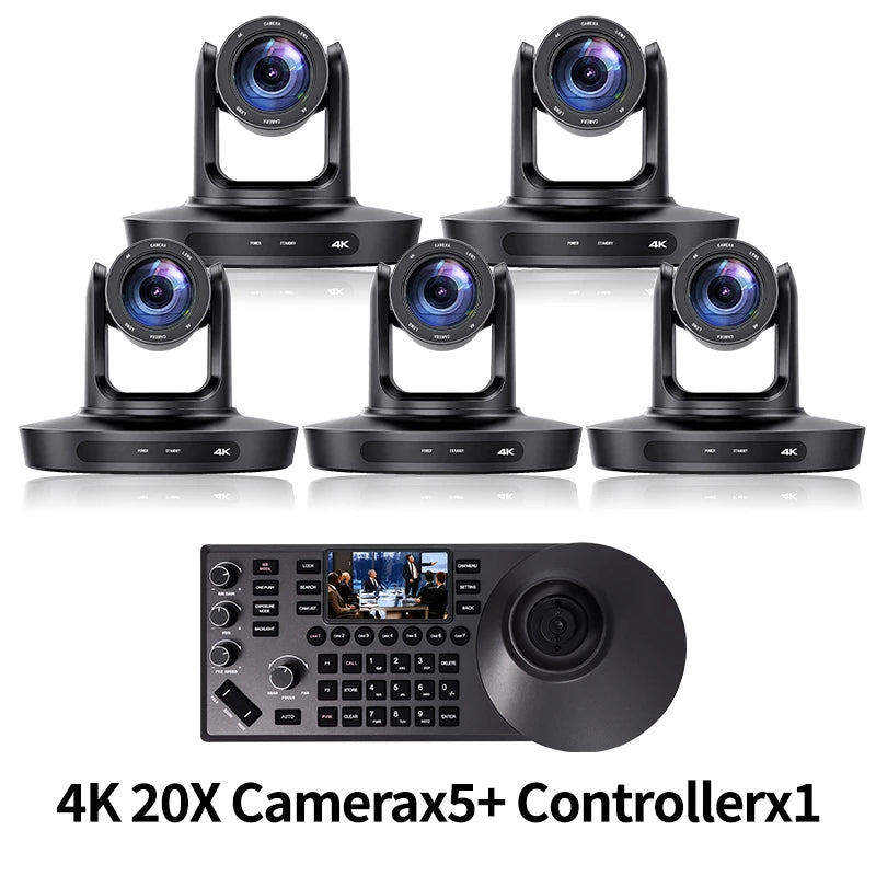 Kit Caméra PTZ 4K MIXIDATS – Zoom 20x, NDI, PoE & Clavier de Contrôle – CLEVI Paris