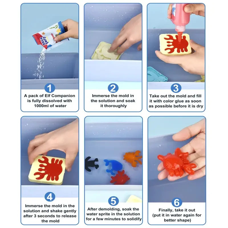 Kit Solution Magique Water Elves | DIY Créatif Enfants, Peinture & Stickers Aquatiques, 20 Assortiments – CLEVI Paris
