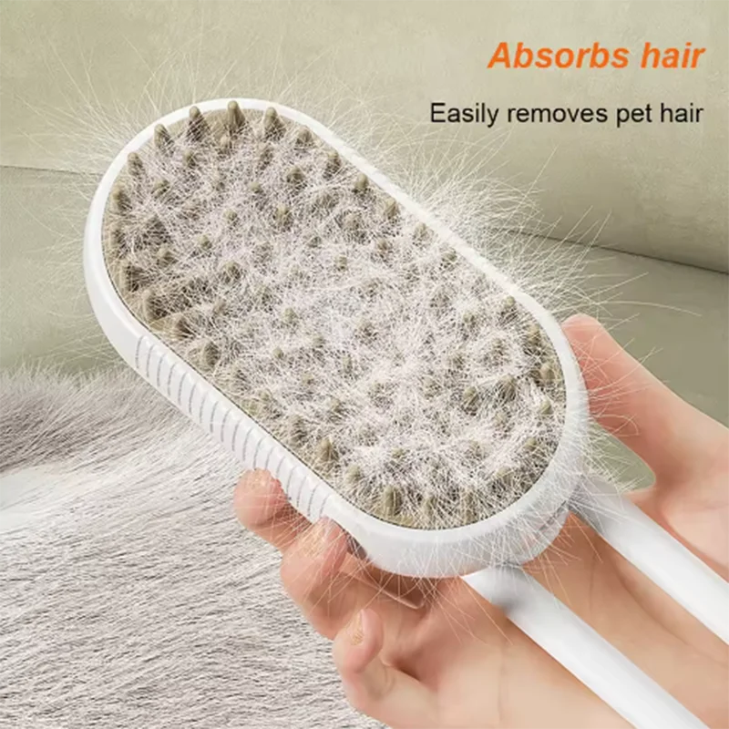 Brosse Toilettage Chat Spray Vapeur Intégré Pliable 1 Bouton — CLEVI Paris