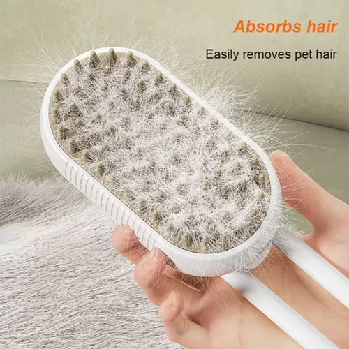 Brosse Toilettage Chat Spray Vapeur Intégré Pliable 1 Bouton — CLEVI Paris