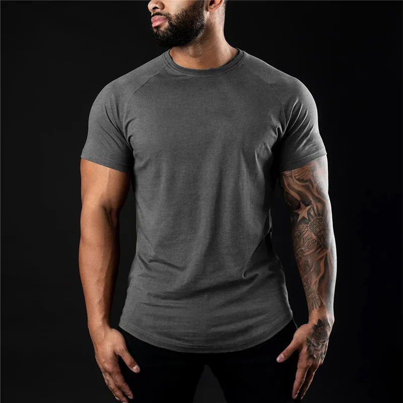 T-Shirt Sport Homme YOUONGWEAR – Coton Stretch, Muscle Fit, Séchage Rapide, Grande Taille