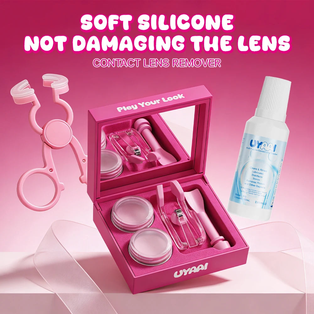 Kit Entretien Lentilles de Contact UYAAI | Solution, Nettoyeur & Outil de Pose | Unisexe – CLEVI Paris