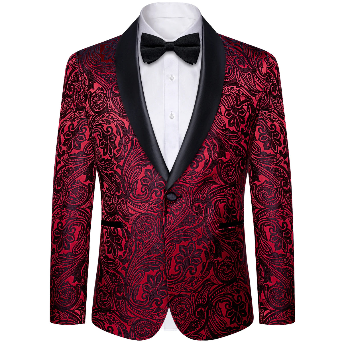 Blazer Paisley Homme Revers Satin – CLEVI Paris