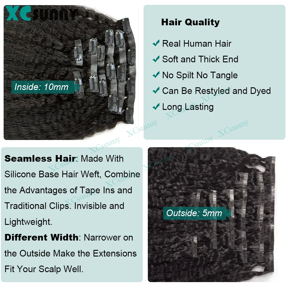 Extensions Clip-In Kinky Straight Remy – CLEVI Paris