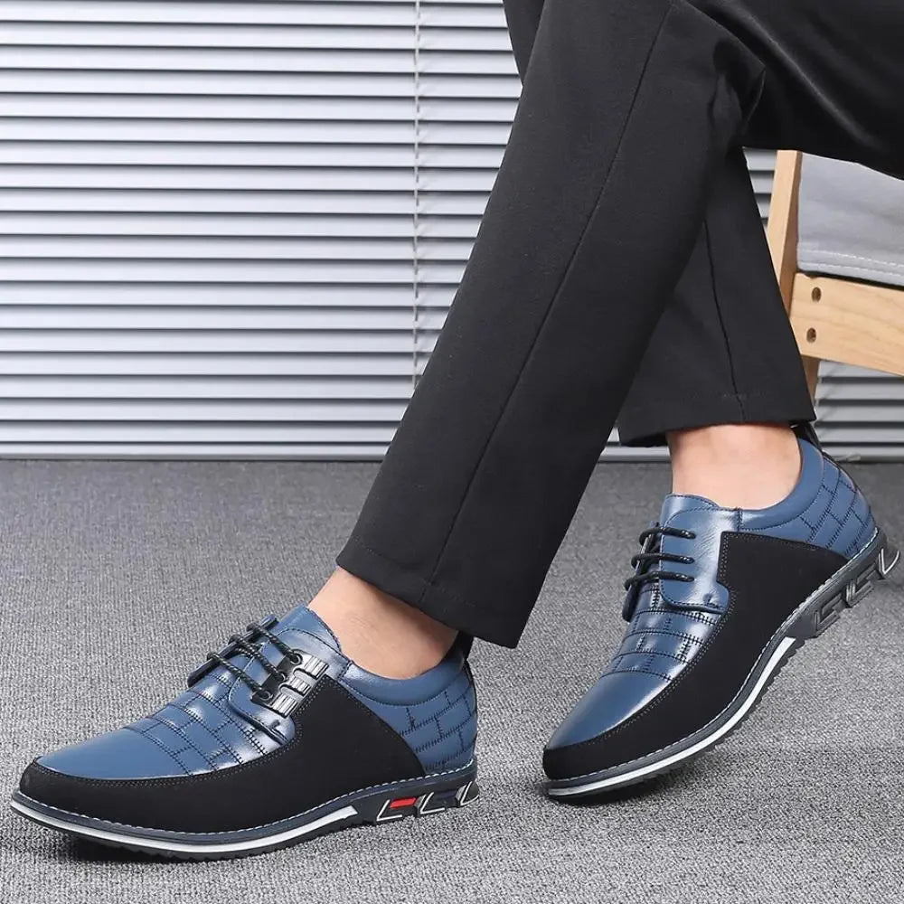 Sneakers Homme Casual Lacets – Cuir PU, Semelle Rehaussante, Grande Taille EU 38-50 – CLEVI Paris