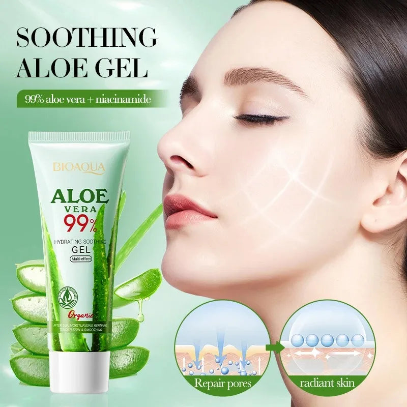 Gel Aloé Vera Hydratant Visage & Corps – Apaisant, Anti-Acné & Réparateur Solaire – CLEVI Paris