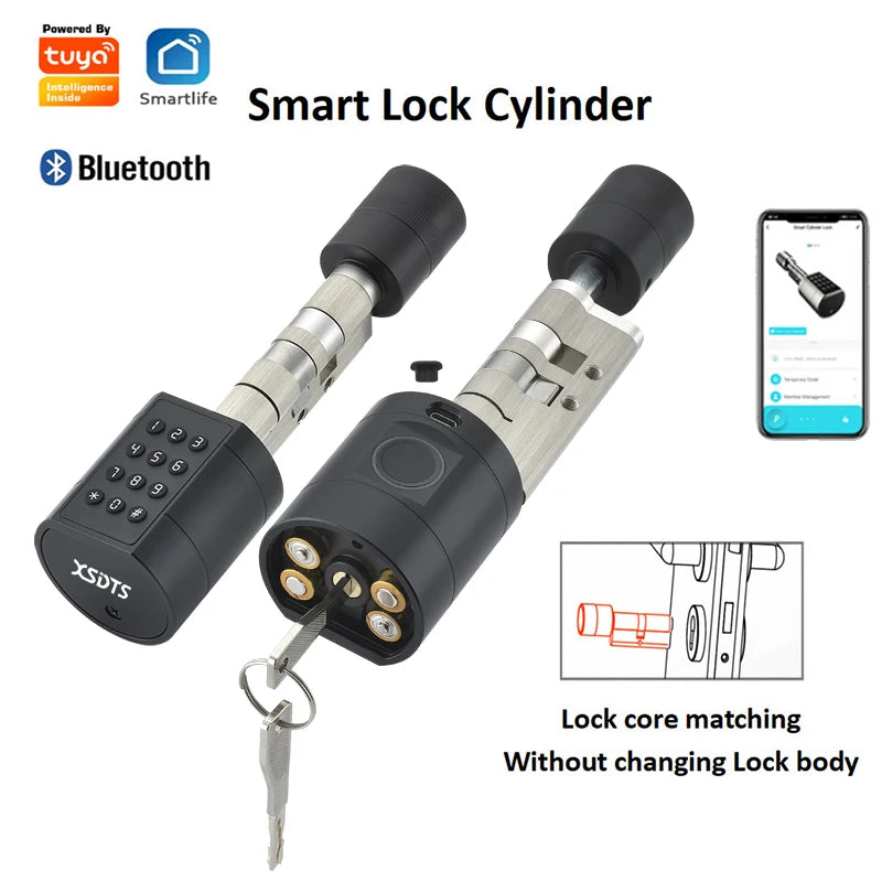 Cylindre Connecté XSDTS SXS-70 Empreinte Digitale Tuya Bluetooth – CLEVI Paris