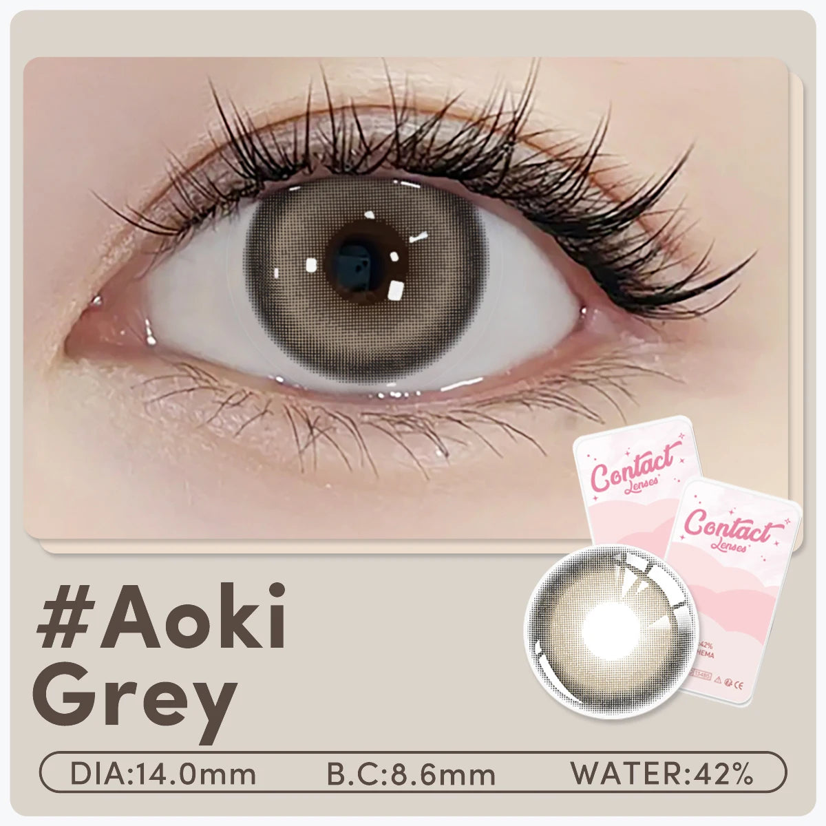 Lentilles de Contact Colorées UYAAI sans Correction – 14 Teintes, Port Annuel