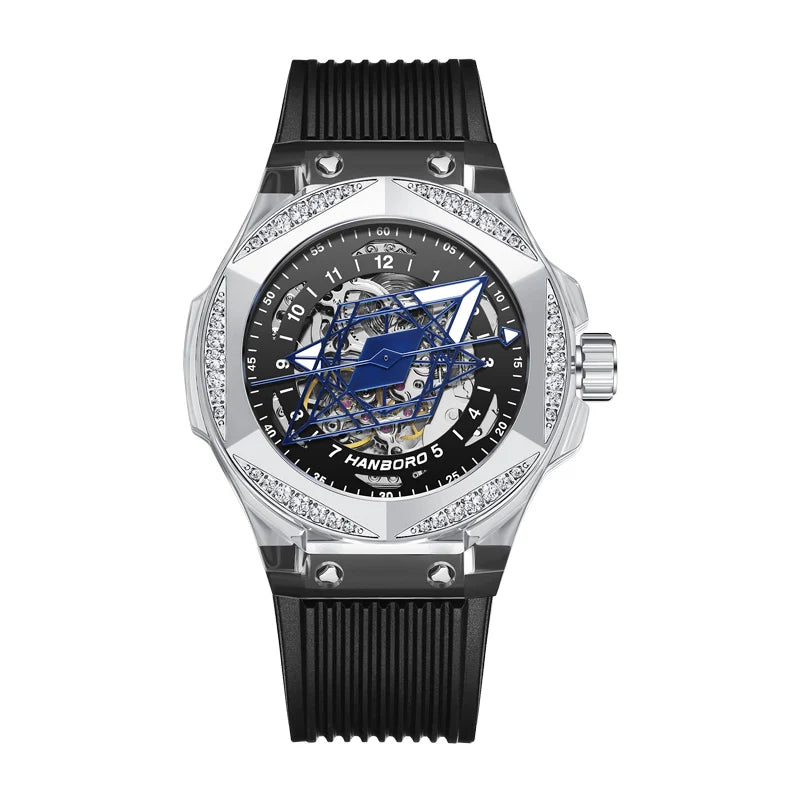 Montre Unisexe Automatique Squelette Boîtier Transparent Aiguilles Tatouage Hanboro A996 – CLEVI Paris