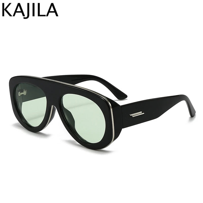 Lunettes de Soleil Oversize Ovales Pilot Y2K UV400 Dégradé Femme – CLEVI Paris
