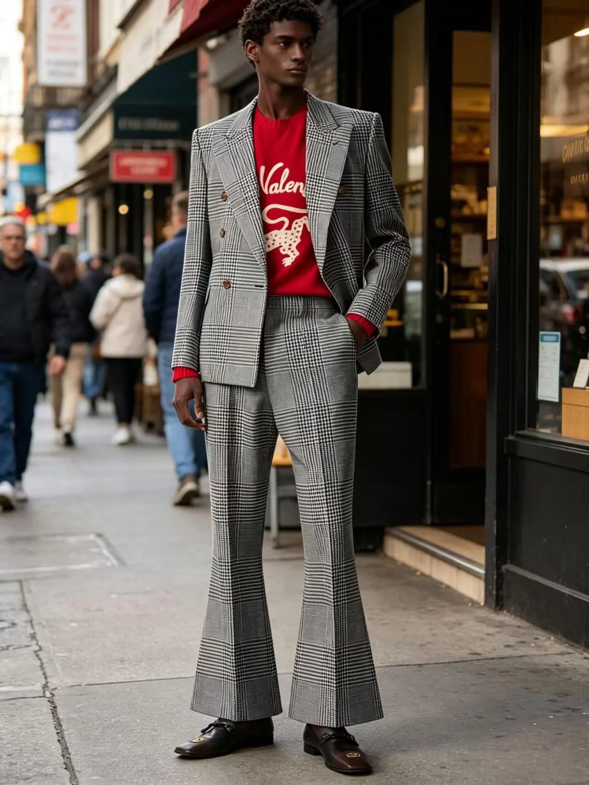 Costume Homme Pied-de-Poule Évasé – CLEVI Paris