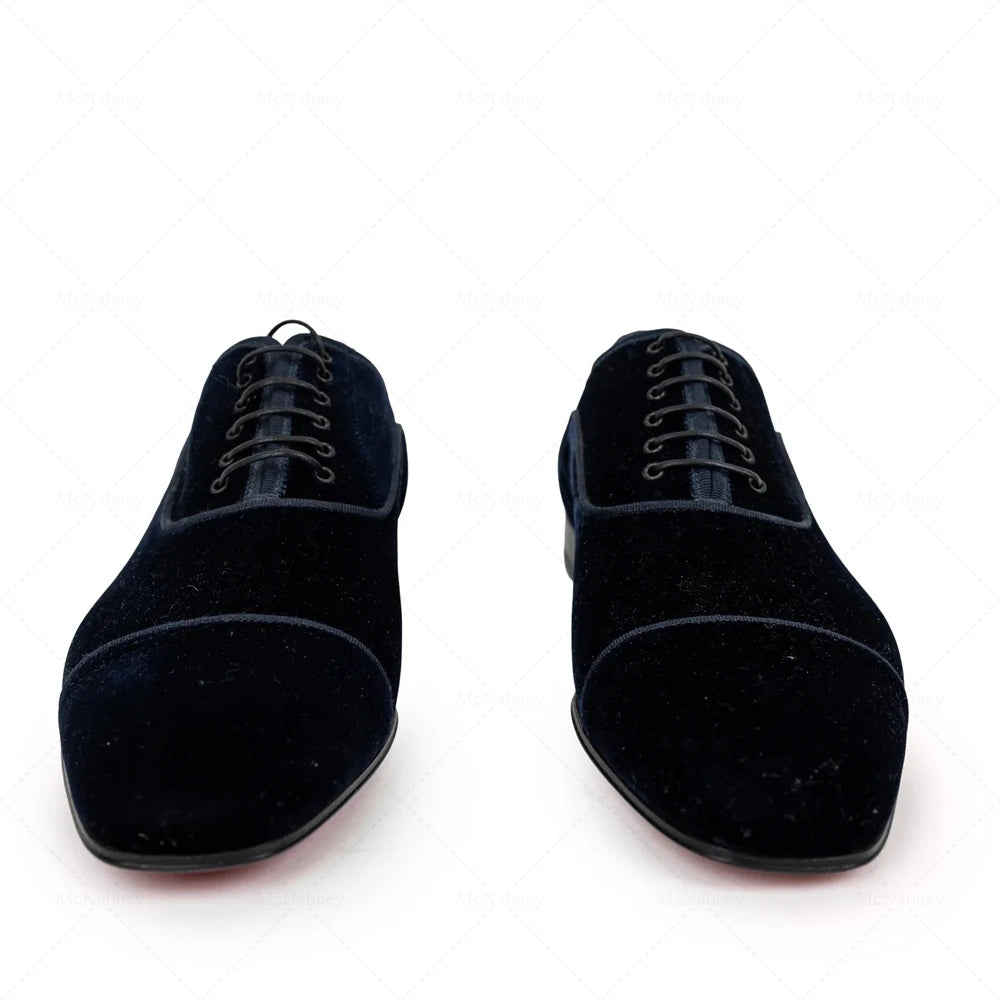 Oxford Homme Velours Noir Détail Argenté Lacets Mariage – CLEVI Paris