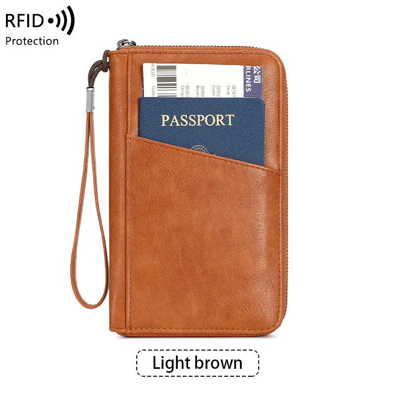Porte-Passeport Anti-RFID PU Imperméable | Portefeuille Voyage Multifonction, 8 Coloris – CLEVI Paris