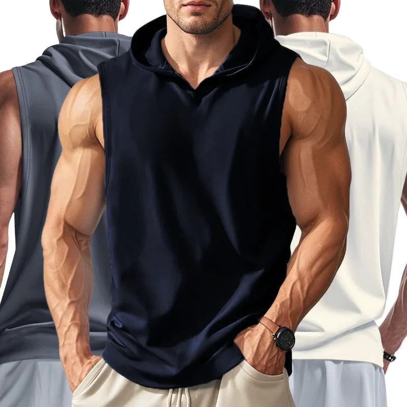 Sweat-shirt sans Manches à Capuche Homme – Séchage Rapide, Slim Fit, Sport & Running, Tailles M-XXXL – CLEVI Paris