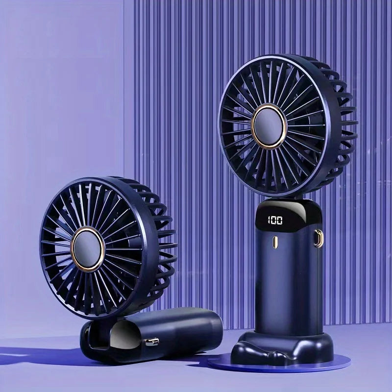 Ventilateur à main 3-en-1, 5 vitesses, LED – CLEVI Paris