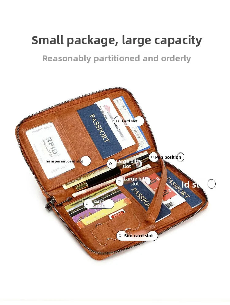 Porte-Passeport Anti-RFID PU Imperméable | Portefeuille Voyage Multifonction, 8 Coloris – CLEVI Paris