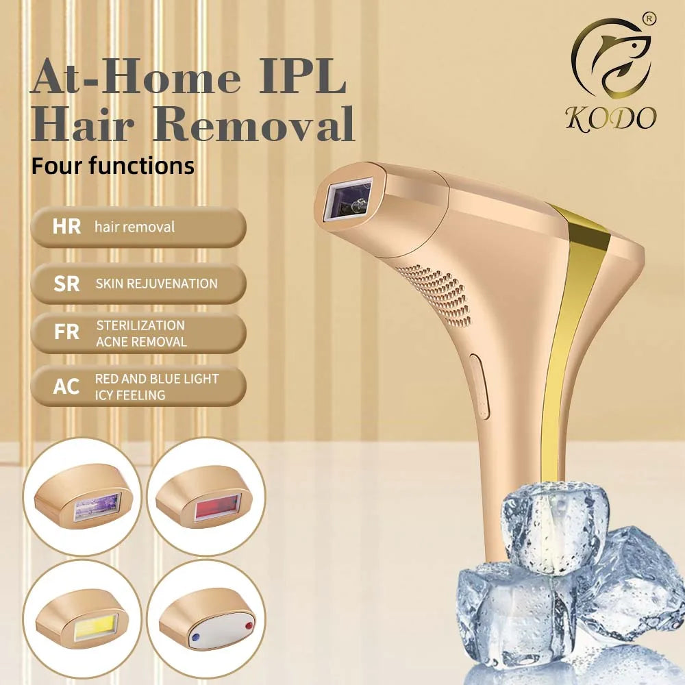 Épilateur IPL 4-en-1 KODO 2026 – Épilation Laser Sans Douleur, Soin Peau, Anti-Acné & Luminothérapie Visage & Corps