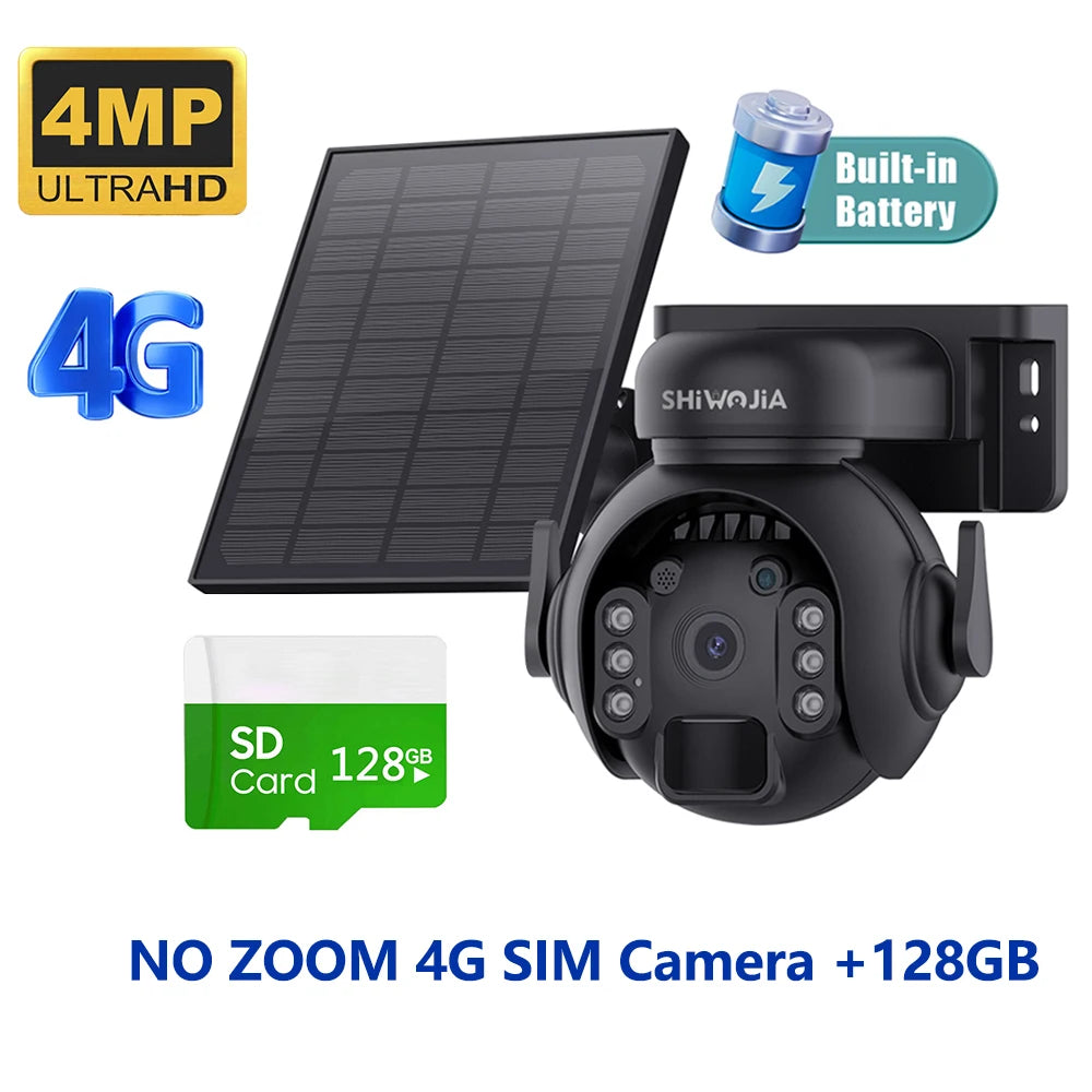 Caméra Solaire Extérieure 8MP 4K Double Objectif Zoom 12x 4G Wi-Fi PIR IP65 – CLEVI Paris