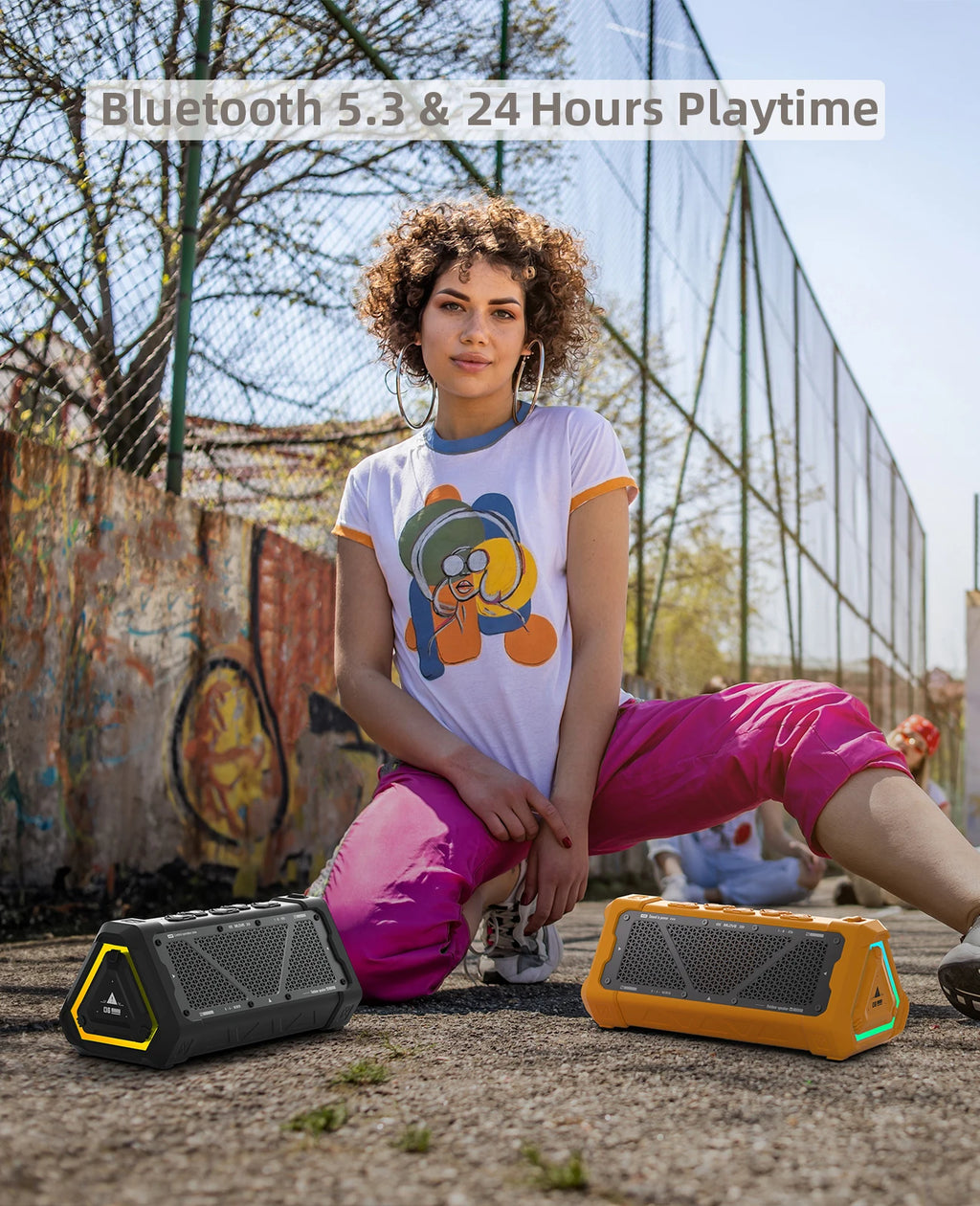 Enceinte Bluetooth Outdoor 40W – IP67, RGB 16,8M Couleurs, TWS, 12h | MLOVE P3