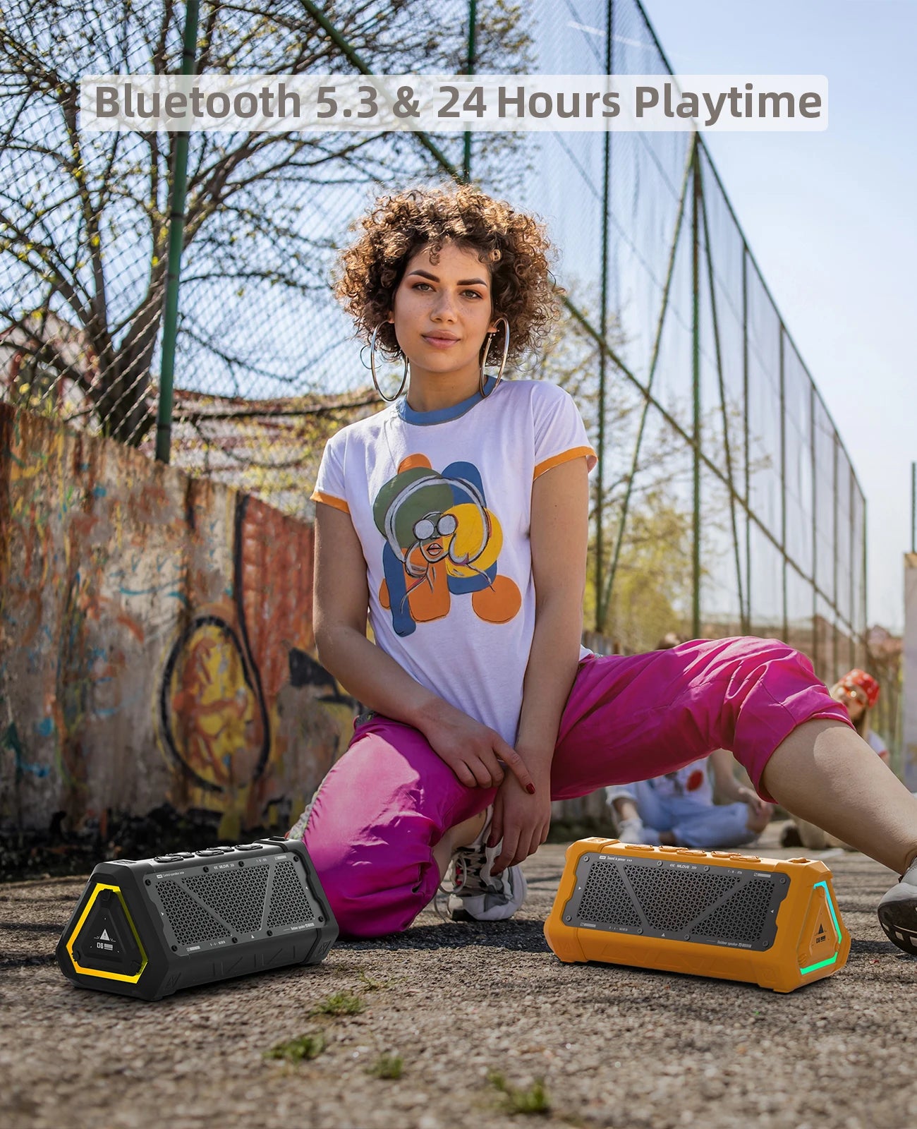 Enceinte Bluetooth Outdoor 40W – IP67, RGB 16,8M Couleurs, TWS, 12h | MLOVE P3