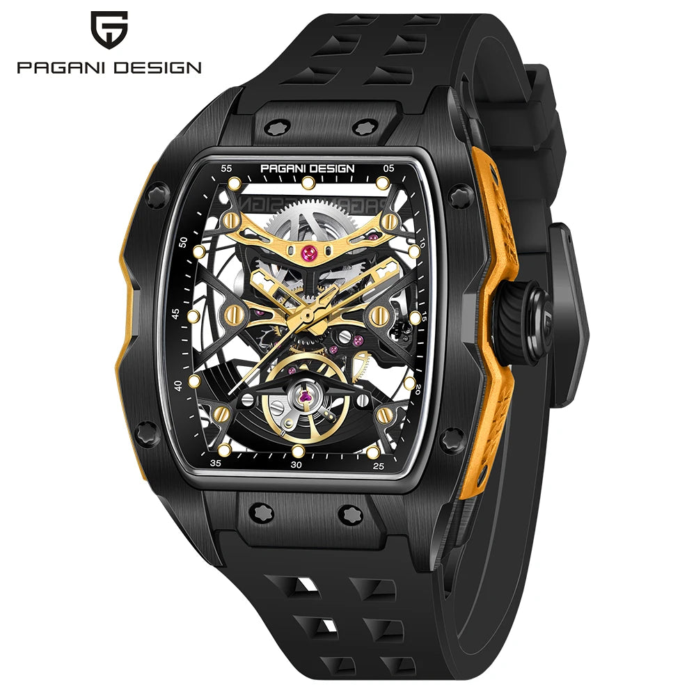 Montre Homme Automatique Squelette Tonneau Caoutchouc Pagani Design PD-YS018 – CLEVI Paris
