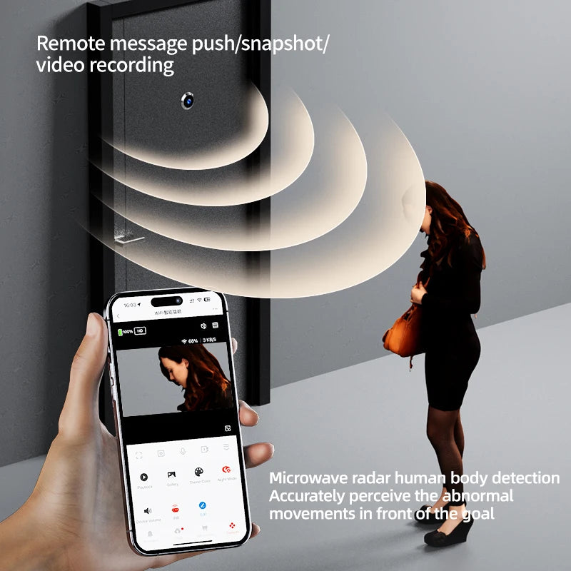 Judas Connecté WiFi 3MP Écran 4,3" – Détection Radar Humaine Vision Nocturne Batterie 5000mAh Tuya – CLEVI Paris