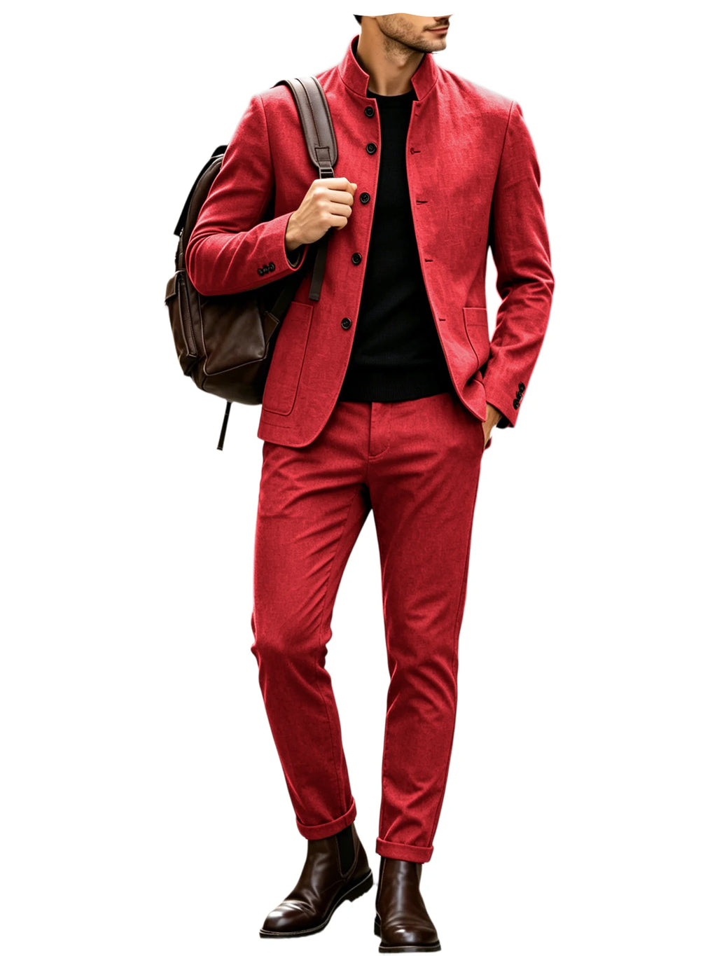 Costume homme 2 pièces col montant – CLEVI Paris