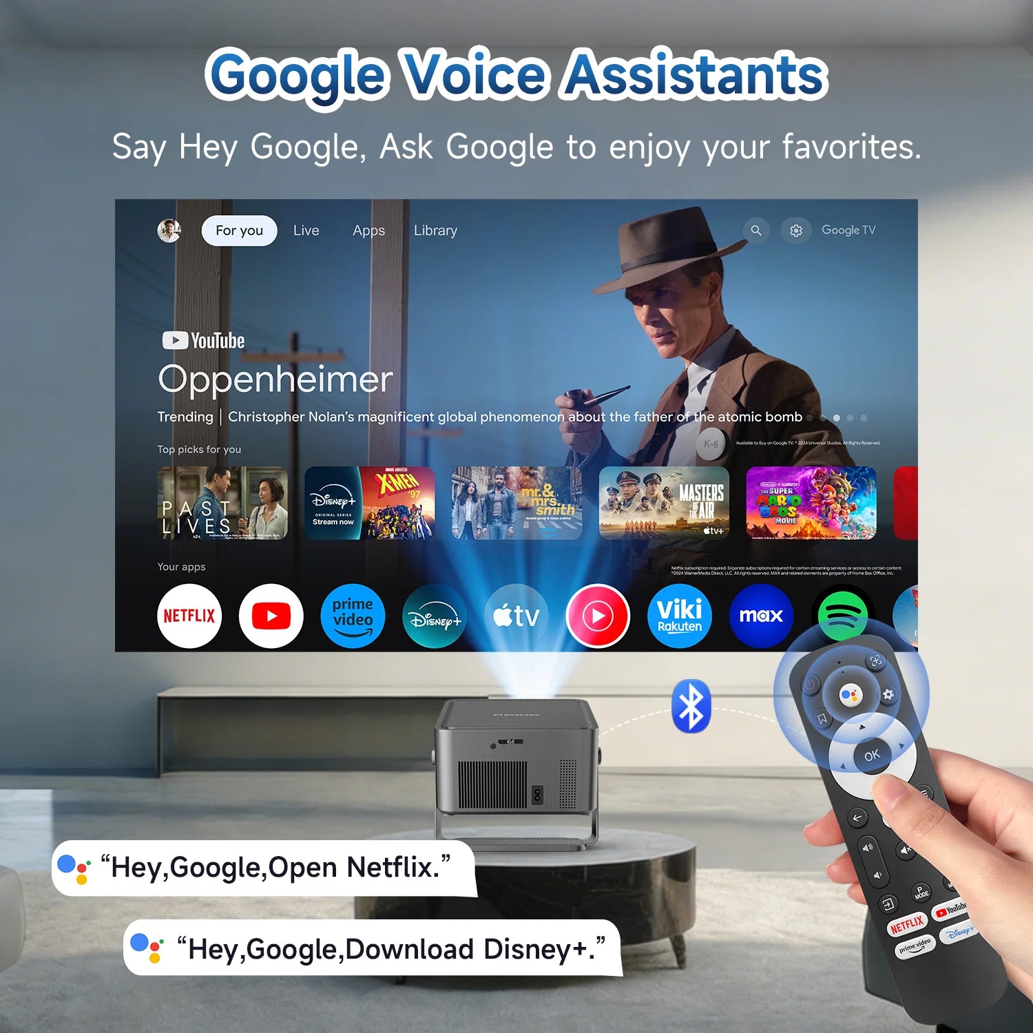 Magcubic HY450GTV Vidéoprojecteur Google TV 1080P HDR10 1100 ANSI Autofocus WiFi – CLEVI Paris