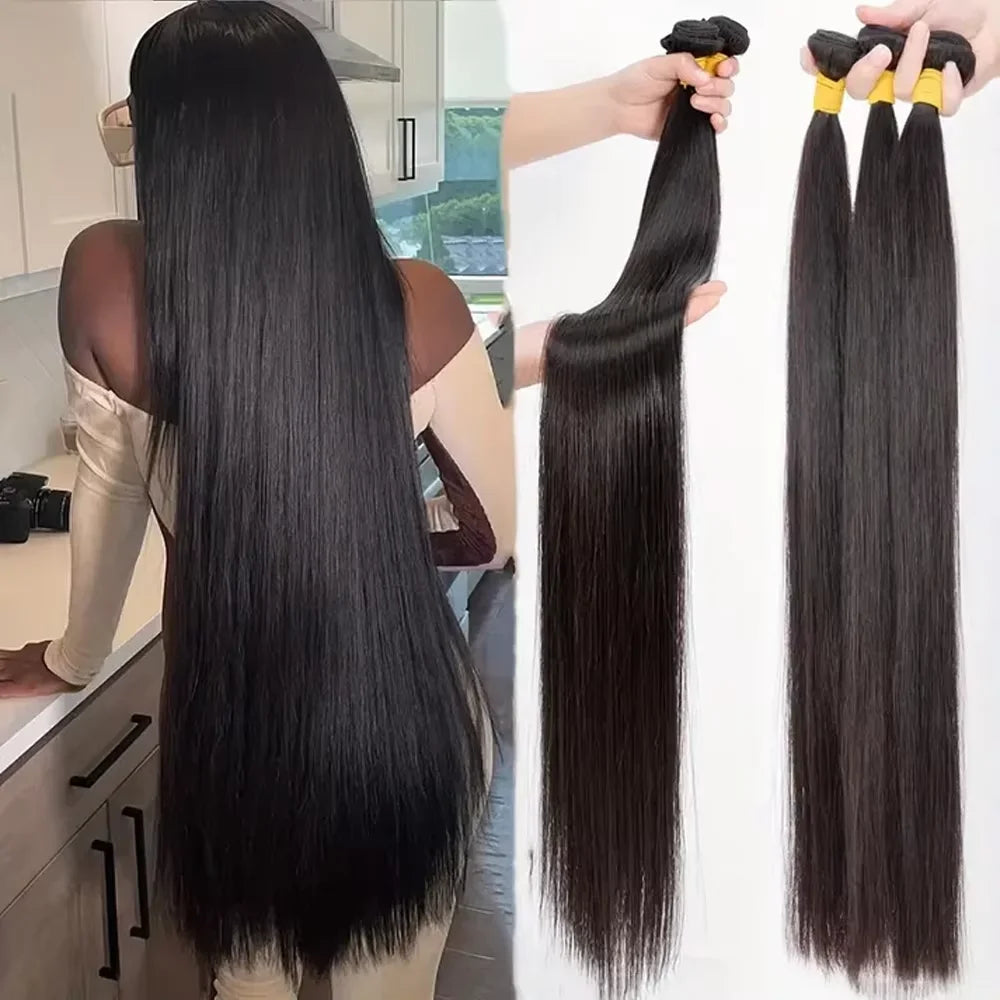 Bundles Tissage Bone Straight Remy Brésiliens – CLEVI Paris
