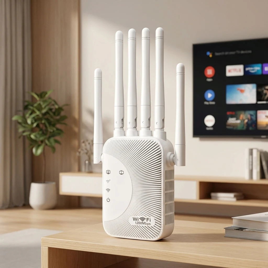 Répéteur WiFi Double Bande 1200 Mbps – Amplificateur 2,4 GHz & 5 GHz