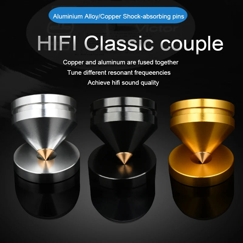 ERUMPENT Pieds Enceinte HiFi Aluminium Anti-Vibration Lot de 4 – CLEVI Paris