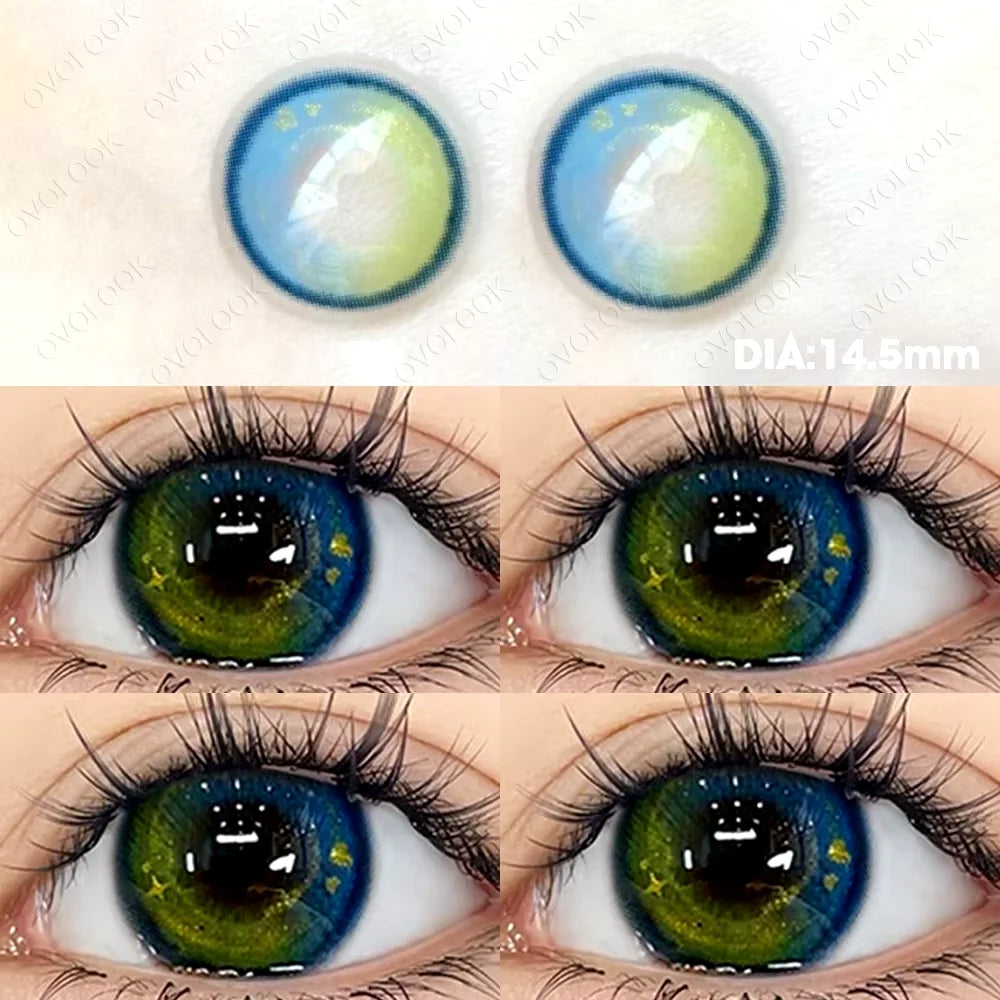 Lentilles de Contact Colorées Myopie OVOLOOK | Diopters -0 à -8 | 10 Couleurs – CLEVI Paris
